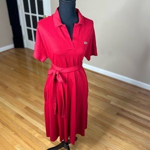 Lacoste Red Slim Fit Polo Dress